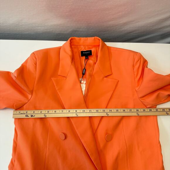 Bardot Womens S Oversized Blazer in Orange Fizz Double Breasted Club Trendy - Picture 11 of 13